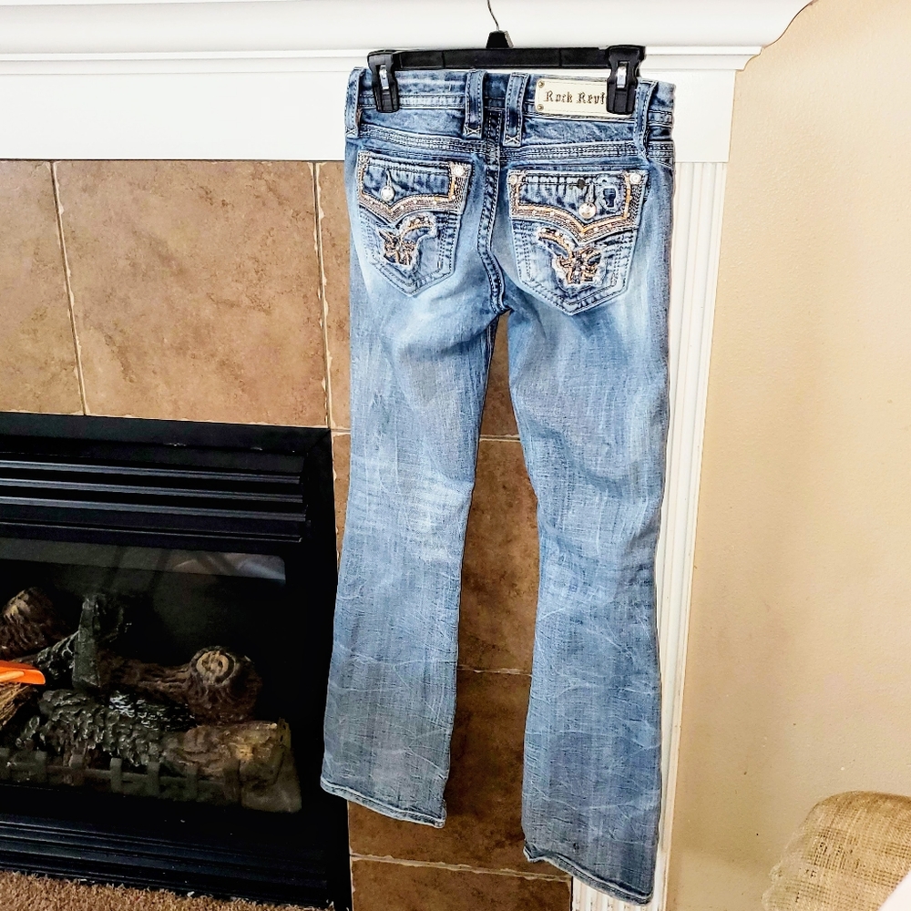 ROCK REVIVAL Betty Boot Cut Distressed Denim Jeans